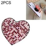 2 PCS Universal Love Flash Diamond Phone Folding Stand Ring Holder(Purple)