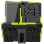 For Samsung Galaxy Tab A7 (2020) T500/T505 Tire Texture TPU+PC Shockproof Case with Holder(Green)