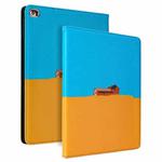 Contrast Color PU Leather Horizontal Flip Leather Case with Holder & Sleep / Wake-up Function For iPad 10.2 2021 / 2020 / 2019(Blue Yellow)