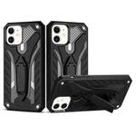 Shockproof TPU + PC Protective Case with Holder For iPhone 12 mini(Black)