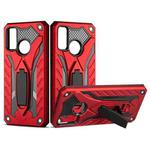 For Huawei P Smart 2020 Shockproof TPU + PC Protective Case with Holder(Red)