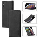 For iPhone XS Max LC.IMEEKE Strong Magnetism Ultra-thin Horizontal Flip Shockproof Matte TPU + PU Leather Case with Holder & Card Slots & Wallet(Black)