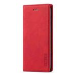 LC.IMEEKE Strong Magnetism Ultra-thin Horizontal Flip Shockproof Matte TPU + PU Leather Case with Holder & Card Slots & Wallet For iPhone 6 / 6s(Red)
