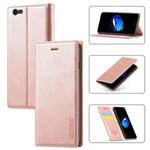 LC.IMEEKE Strong Magnetism Ultra-thin Horizontal Flip Shockproof Matte TPU + PU Leather Case with Holder & Card Slots & Wallet For iPhone 6 Plus / 6s Plus(Rose Gold)