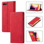 LC.IMEEKE Strong Magnetism Ultra-thin Horizontal Flip Shockproof Matte TPU + PU Leather Case with Holder & Card Slots & Wallet For iPhone 8 Plus / 7 Plus(Red)