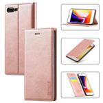 LC.IMEEKE Strong Magnetism Ultra-thin Horizontal Flip Shockproof Matte TPU + PU Leather Case with Holder & Card Slots & Wallet For iPhone 8 Plus / 7 Plus(Rose Gold)