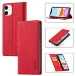 For iPhone 11 LC.IMEEKE Strong Magnetism Ultra-thin Horizontal Flip Shockproof Matte TPU + PU Leather Case with Holder & Card Slots & Wallet (Red)