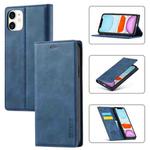 For iPhone 11 LC.IMEEKE Strong Magnetism Ultra-thin Horizontal Flip Shockproof Matte TPU + PU Leather Case with Holder & Card Slots & Wallet (Blue)