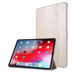 Silk Texture Horizontal Flip Magnetic PU Leather Case with Three-folding Holder & Sleep / Wake-up Function For iPad Air 2022 / 2020 10.9(Gold)