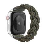 Elastic Woven Watch Band For Apple Watch Series 9&8&7 41mm / SE 3&SE 2&6&SE&5&4 40mm / 3&2&1 38mm, Length:120mm(Dark Green)