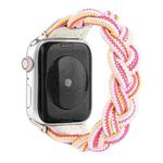 Elastic Woven Watch Band For Apple Watch Series 7 41mm / 6 & SE & 5 & 4 40mm / 3 & 2 & 1 38mm, Length:150mm(Rose Red Pink)