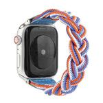 Elastic Woven Watch Band For Apple Watch Series 8&7 41mm / SE 2&6&SE&5&4 40mm / 3&2&1 38mm, Length:160mm(Blue White Orange)