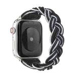 Elastic Woven Watch Band For Apple Watch Series 8&7 41mm / SE 2&6&SE&5&4 40mm / 3&2&1 38mm, Length:160mm(Black White)