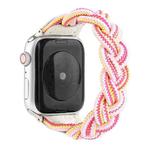 Elastic Woven Watch Band For Apple Watch Series 7 45mm / 6 & SE & 5 & 4 44mm / 3 & 2 & 1 42mm, Length:130mm(Rose Red Pink)