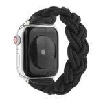 Elastic Woven Watch Band For Apple Watch Series 7 45mm / 6 & SE & 5 & 4 44mm / 3 & 2 & 1 42mm, Length:150mm(Black)