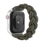 Elastic Woven Watch Band For Apple Watch Series 7 45mm / 6 & SE & 5 & 4 44mm / 3 & 2 & 1 42mm, Length:150mm(Dark Green)