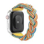 Elastic Woven Watch Band For Apple Watch Series 7 45mm / 6 & SE & 5 & 4 44mm / 3 & 2 & 1 42mm, Length:150mm(Yellow Green Orange)