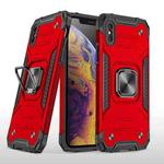 For iPhone X / XS Magnetic Armor Shockproof TPU + PC Case with Metal Ring Holder(Red)