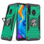 For Huawei Nova 4e / P30 Lite Magnetic Armor Shockproof TPU + PC Case with Metal Ring Holder(Deep Green)
