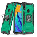 For Huawei Y6 Prlme / Y6 Magnetic Armor Shockproof TPU + PC Case with Metal Ring Holder(Deep Green)