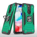 For Xiaomi Redmi 8 Magnetic Armor Shockproof TPU + PC Case with Metal Ring Holder(Deep Green)