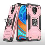 For Xiaomi Redmi Note 9 Pro / Note 9S Magnetic Armor Shockproof TPU + PC Case with Metal Ring Holder(Rose Gold)