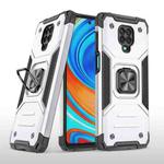 For Xiaomi Redmi Note 9 Pro / Note 9S Magnetic Armor Shockproof TPU + PC Case with Metal Ring Holder(Silver)