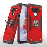For LG Stylo 6 Magnetic Armor Shockproof TPU + PC Case with Metal Ring Holder(Red)