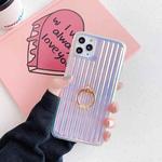 Electroplating Gradient Suitcase Stripe TPU Shockproof Protective Case With Stand Ring Holder, model:For iPhone 11 Pro(Gradient Pure Laser)