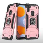 For Samsung Galaxy A11 (EU Version) Magnetic Armor Shockproof TPU + PC Case with Metal Ring Holder(Rose Gold)