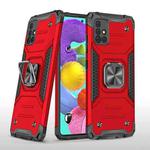 For Samsung Galaxy A51 5G Magnetic Armor Shockproof TPU + PC Case with Metal Ring Holder(Red)