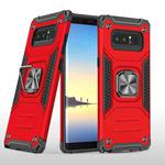 For Samsung Galaxy Note 8 Magnetic Armor Shockproof TPU + PC Case with Metal Ring Holder(Red)