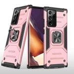 For Samsung Galaxy Note20 Ultra Magnetic Armor Shockproof TPU + PC Case with Metal Ring Holder(Rose Gold)
