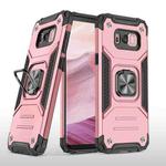 For Samsung Galaxy S8 Magnetic Armor Shockproof TPU + PC Case with Metal Ring Holder(Rose Gold)