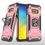 For Samsung Galaxy S10e Magnetic Armor Shockproof TPU + PC Case with Metal Ring Holder(Rose Gold)