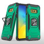 For Samsung Galaxy S10e Magnetic Armor Shockproof TPU + PC Case with Metal Ring Holder(Dark Green)