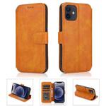 For iPhone 12 mini Shockproof PU + TPU Leather Case with Card Slots & Holder & Photo Frame & Wallet (Khaki)
