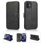 For iPhone 12 mini Shockproof PU + TPU Leather Case with Card Slots & Holder & Photo Frame & Wallet (Black)