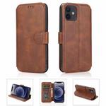 For iPhone 12 mini Shockproof PU + TPU Leather Case with Card Slots & Holder & Photo Frame & Wallet (Coffee)