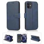 For iPhone 12 mini Shockproof PU + TPU Leather Case with Card Slots & Holder & Photo Frame & Wallet (Blue)