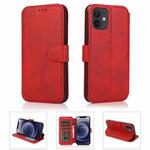 For iPhone 12 mini Shockproof PU + TPU Leather Case with Card Slots & Holder & Photo Frame & Wallet (Red)