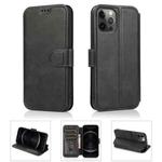 For iPhone 12 / 12 Pro Shockproof PU + TPU Leather Case with Card Slots & Holder & Photo Frame & Wallet(Black)