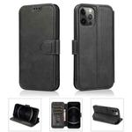 For iPhone 12 Pro Max Shockproof PU + TPU Leather Case with Card Slots & Holder & Photo Frame & Wallet(Black)