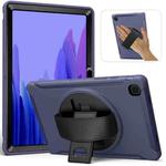 For Samsung Galaxy Tab A7 (2020) T500/T505 360 Degree Rotation PC + TPU Protective Case with Holder & Hand-strap & Pen Slot(Blue)