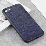 For iPhone 8 / 7 Litchi Texture Genuine Leather Folding Protective Case(Blue)