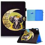 Colored Drawing Horizontal Flip Leather Case with Holder & Card Slots & Sleep / Wake-up Function For iPad 10.2 2021 / 2020 / 2019 / iPad Air 10.5 (2019)(Moon Baby Elephant)