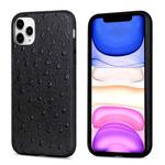 For iPhone 12 mini Ostrich Texture Genuine Leather Protective Case (Black)