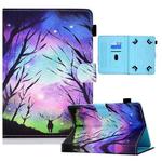 For 8 inch Tablet PC Coloured Drawing Pattern Horizontal Flip Leather Case with Card Slots & Holder & Anti-skid Strip(Starry Deer)