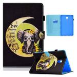 For Samsung Galaxy Tab A 10.5 T590 Colored Drawing Horizontal Flip Leather Case with Holder & Card Slots & Sleep / Wake-up Function(Moon Baby Elephant)