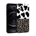 For iPhone 12 Pro Precision Hole Shockproof Protective Case(Leopard + Milk Cow)